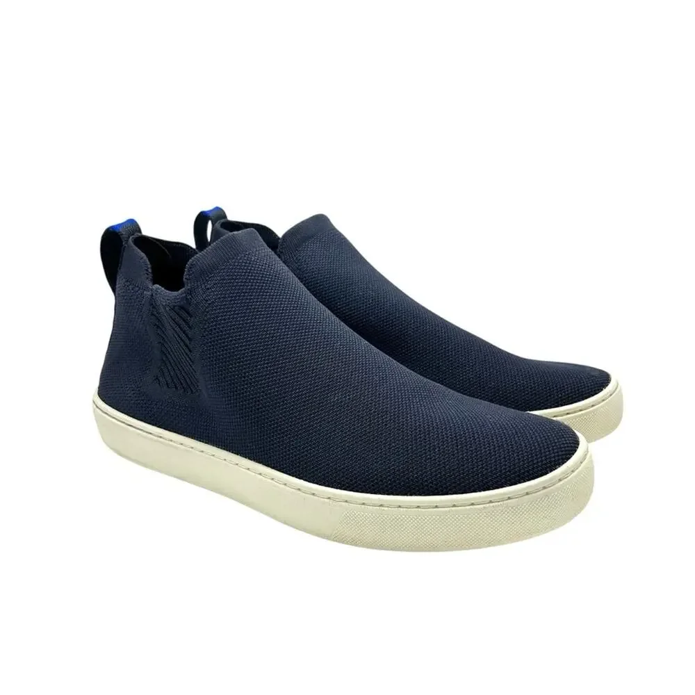 Rothy's The Chelsea Nightfall Navy Size 9.5 Knit High Top Sneakers Sustainable